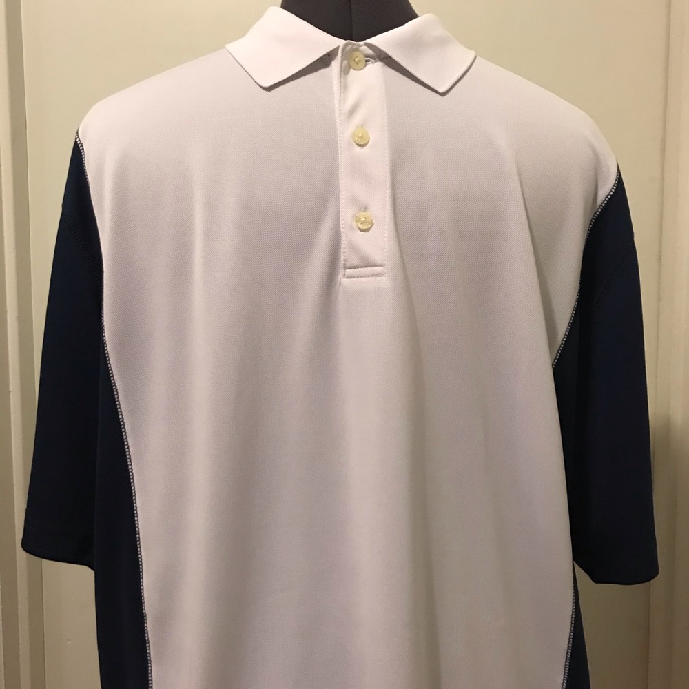 Nicklaus Golf Mens Navy Blue/White Polo Shirt Sz L